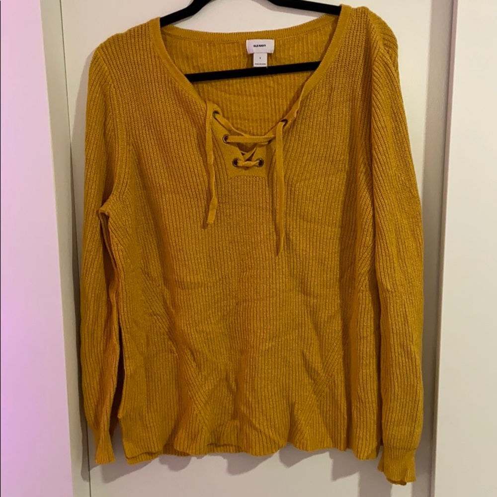 Mustard yellow knit sweater